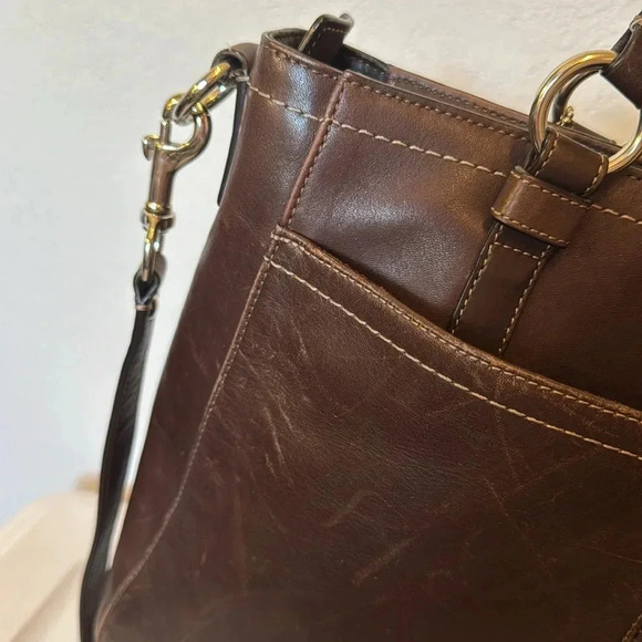 Coach F14015 Chelsea Leather Chocolate Brown Satchel Shoulder Bag - Picture 6 of 12